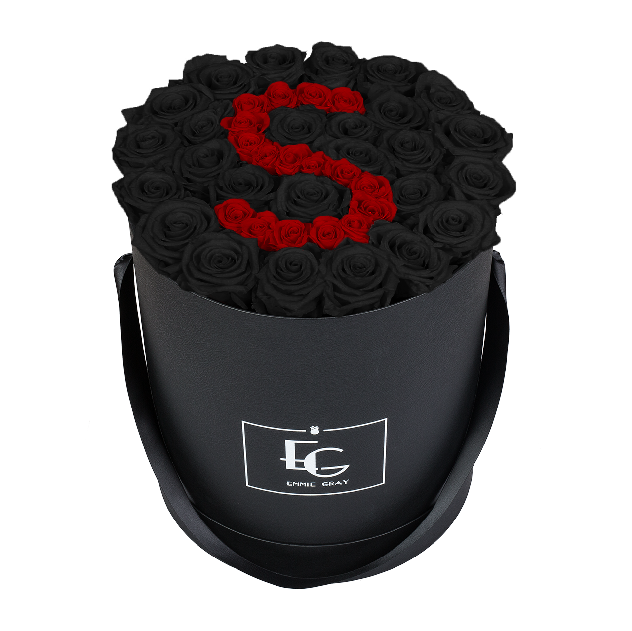 LETTER INFINITY ROSEBOX | BLACK BEAUTY & VIBRANT RED | L