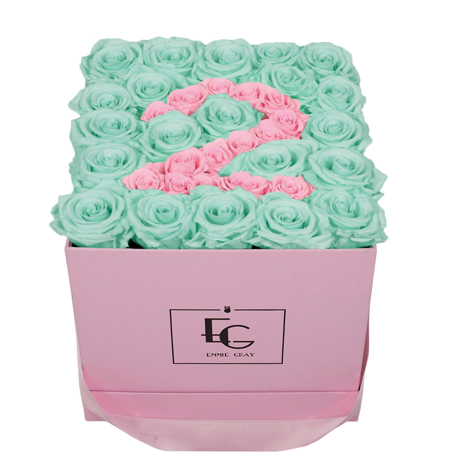NUMBER INFINITY ROSEBOX | MINTY GREEN & BRIDAL PINK | M
