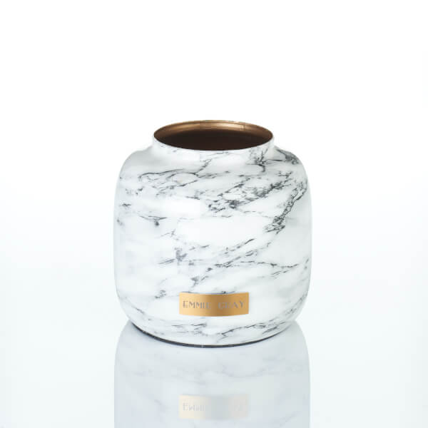 Premium Marble Metallic Vase | White Marble Metallic | S
