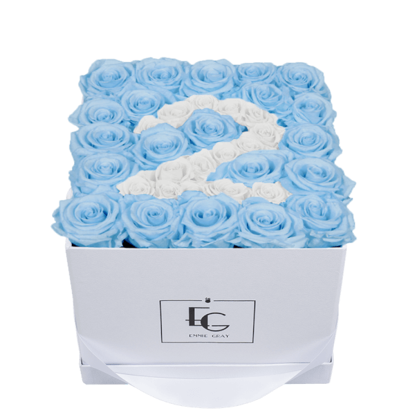 NUMBER INFINITY ROSEBOX | BABY BLUE & PURE WHITE | M