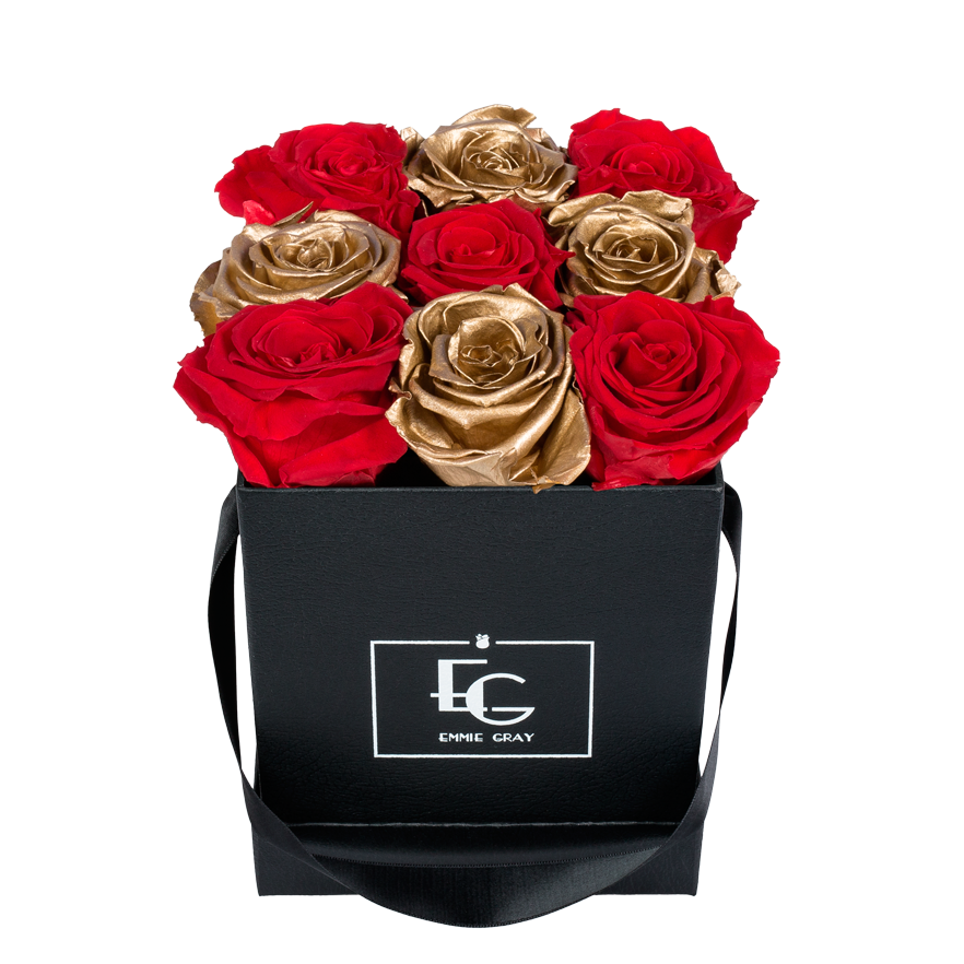 MIX INFINITY ROSEBOX | GOLD & VIBRANT RED | S