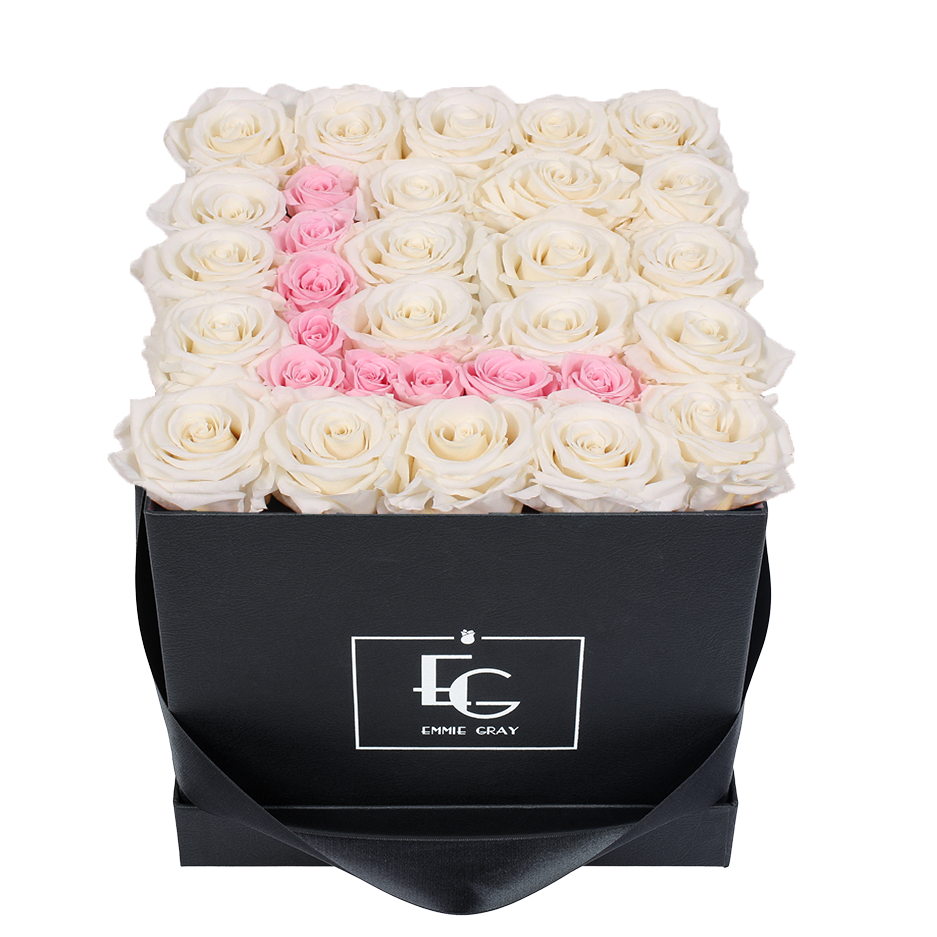 LETTER INFINITY ROSEBOX | PURE WHITE & BRIDAL PINK | M LETTER INFINITY ROSEBOX | PURE WHITE & BRIDAL PINK | M