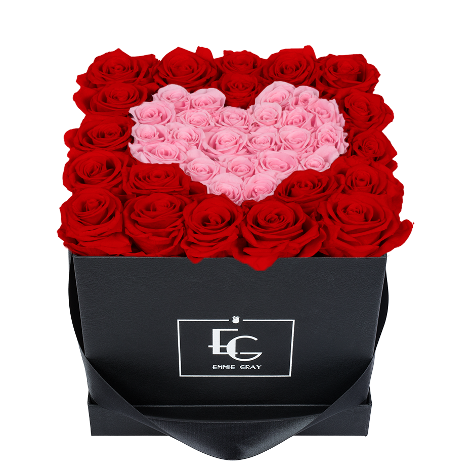 HEART SYMBOL INFINITY ROSEBOX | VIBRANT RED & BRIDAL PINK | M HEART SYMBOL INFINITY ROSEBOX | VIBRANT RED & BRIDAL PINK | M
