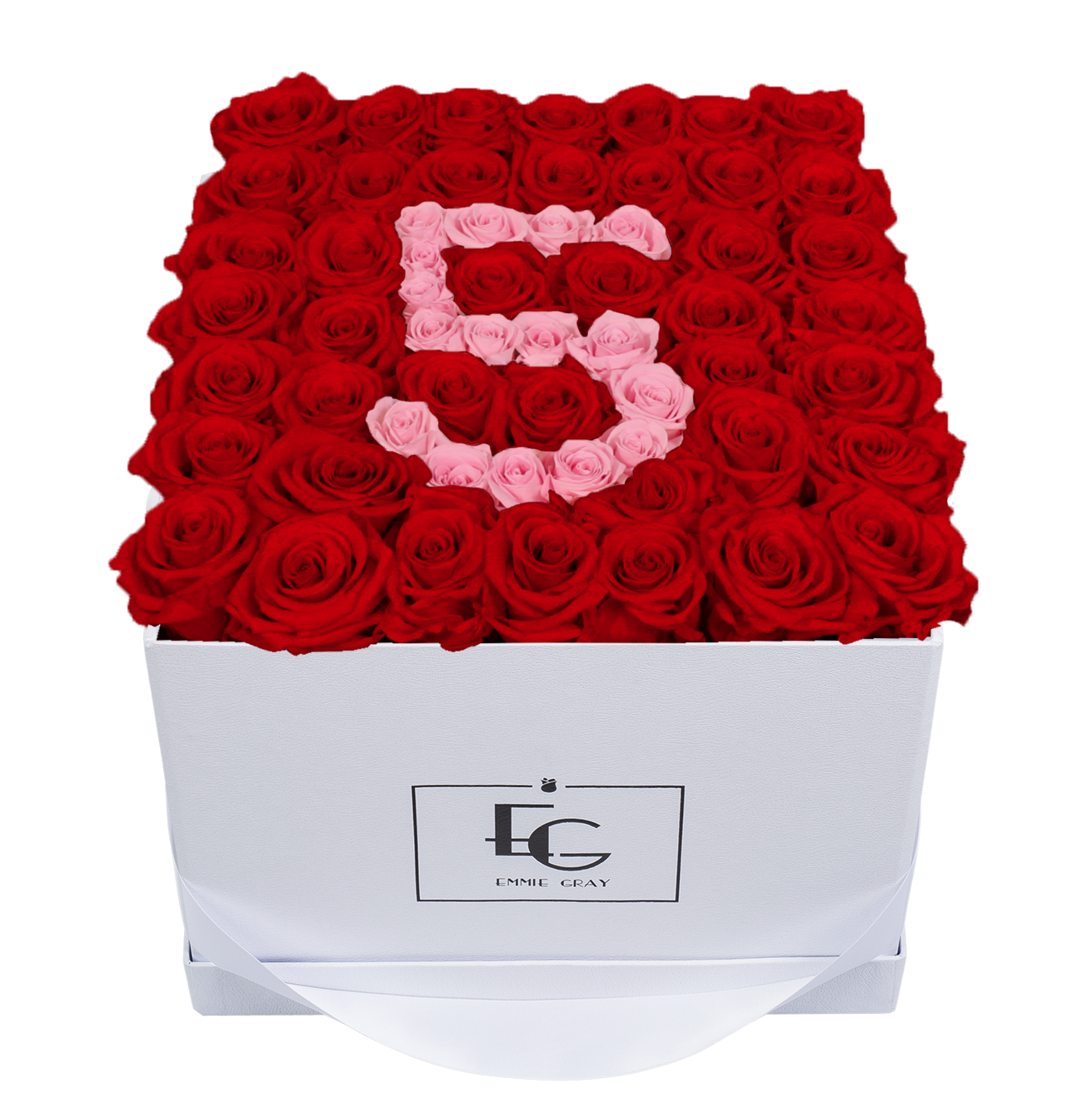 NUMBER INFINITY ROSEBOX | VIBRANT RED & BRIDAL PINK | L