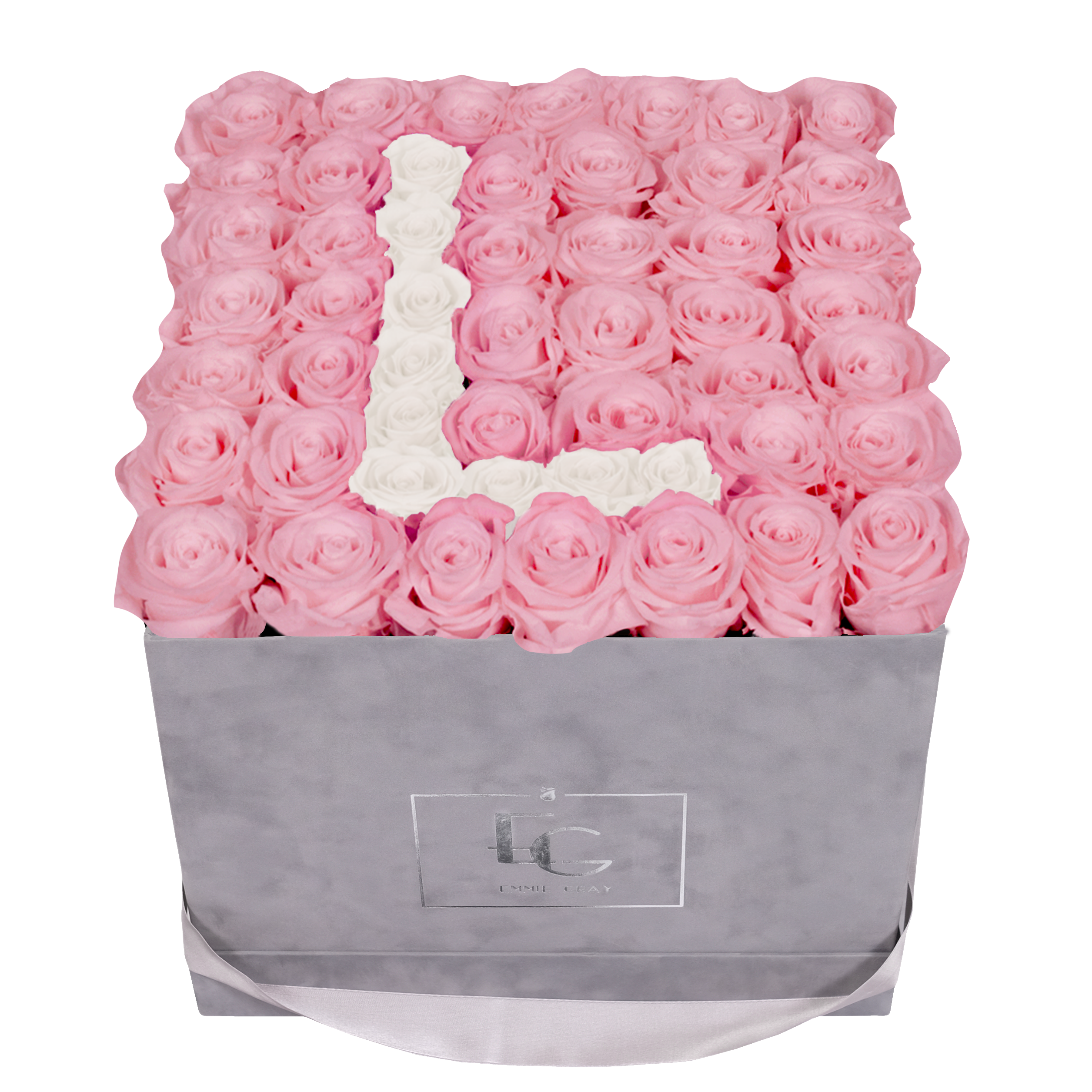LETTER INFINITY ROSEBOX | BRIDAL PINK & PURE WHITE | L