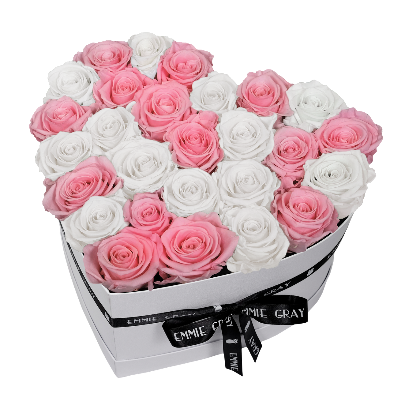 MIX INFINITY ROSEBOX | BRIDAL PINK & PURE WHITE | L