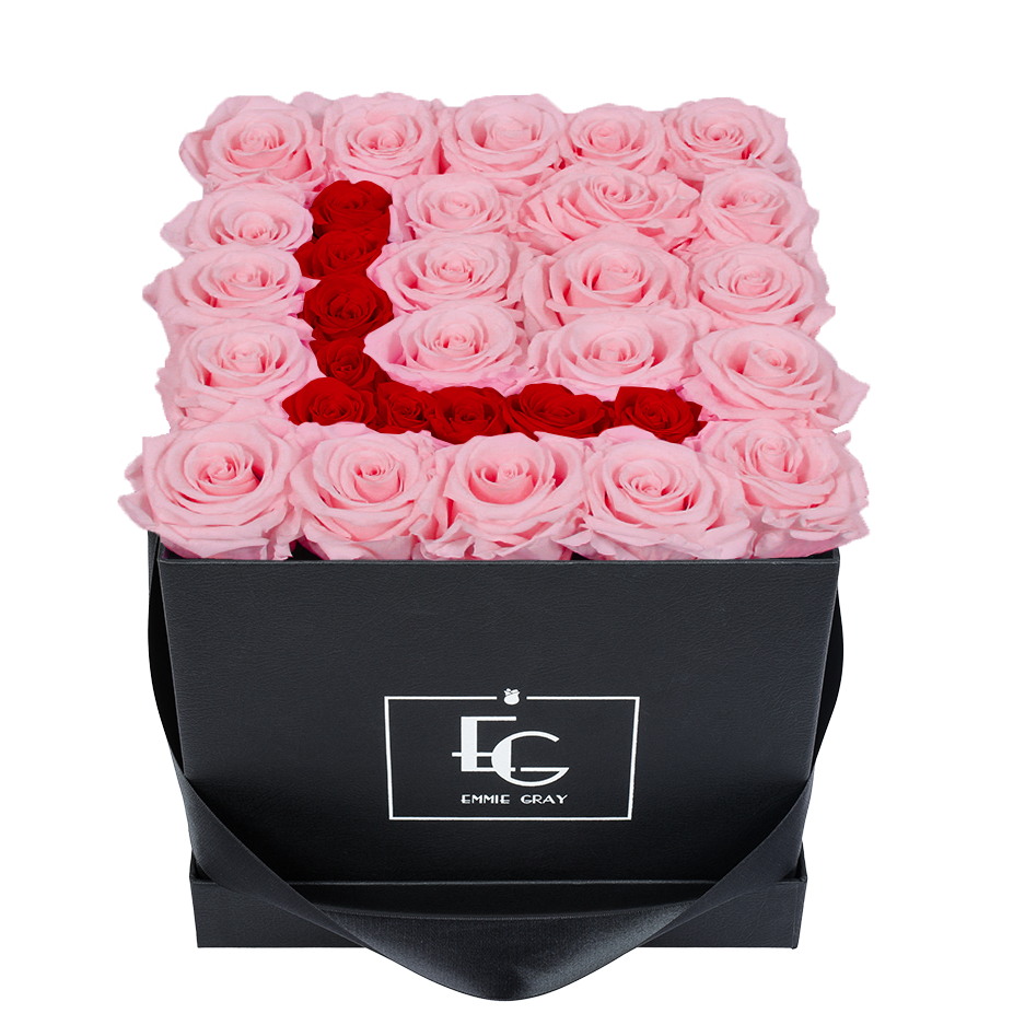 LETTER INFINITY ROSEBOX | BRIDAL PINK & VIBRANT RED | M LETTER INFINITY ROSEBOX | BRIDAL PINK & VIBRANT RED | M