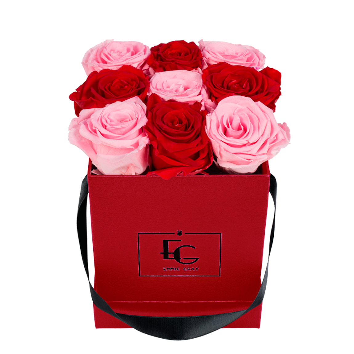 MIX INFINITY ROSEBOX | VIBRANT RED & BRIDAL PINK | S