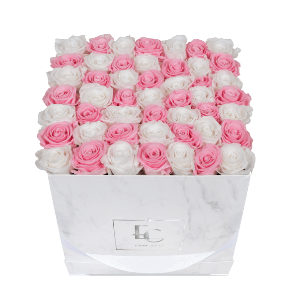 Mix Infinity Rosebox | Bridal Pink & Pure White | L