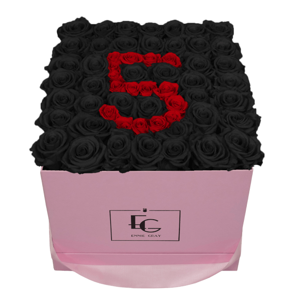 NUMBER INFINITY ROSEBOX | BLACK BEAUTY & VIBRANT RED | L