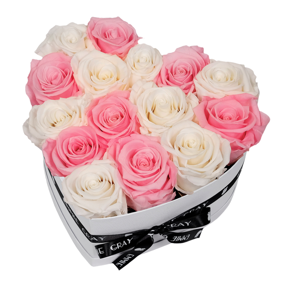 MIX INFINITY ROSEBOX | PURE WHITE & BRIDAL PINK | M