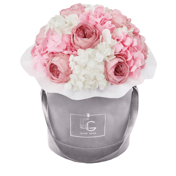 Splendid Peony Mix Infinity Rosebox | Bridal Pink & Pure White | S