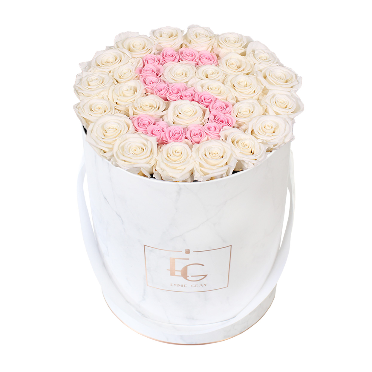 Letter Infinity Rosebox | Pure White & Bridal Pink | L