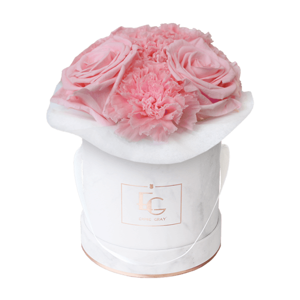 Splendid Carnation Infinity Rosebox | Bridal Pink | XS
