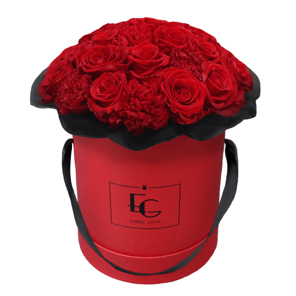 Splendid Carnation Infinity Rosebox | Vibrant Red | M