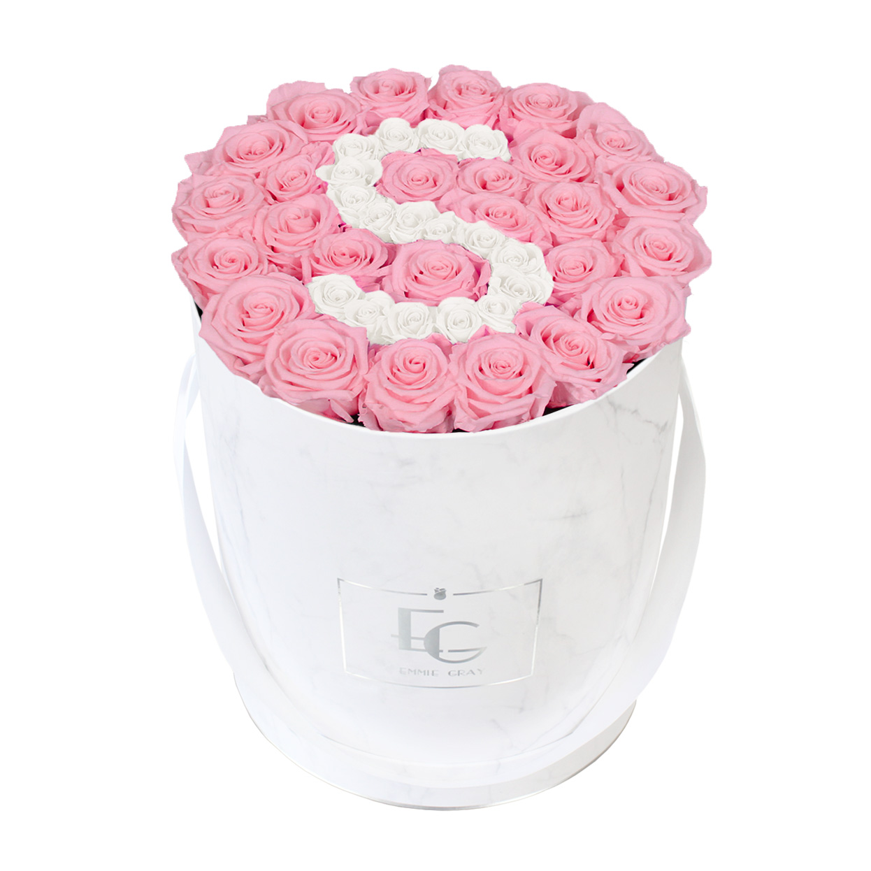 Letter Infinity Rosebox | Bridal Pink & Pure White | L
