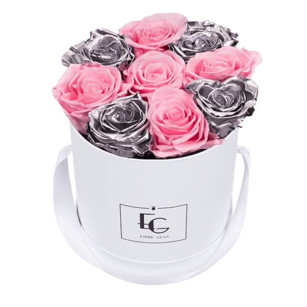 MIX INFINITY ROSEBOX | BRIDAL PINK & SILVER_ | S