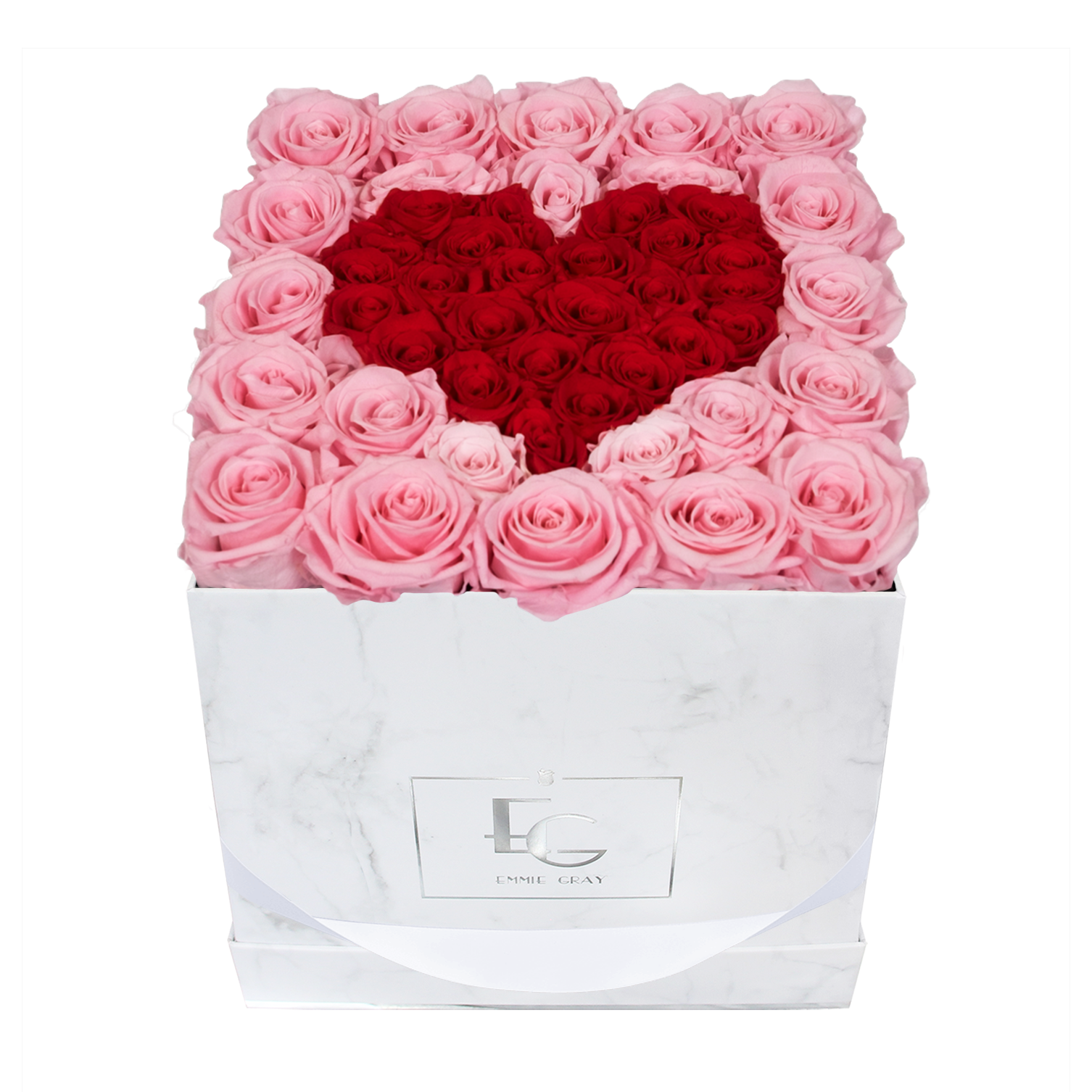Heart Symbol Infinity Rosebox | Bridal Pink & Vibrant Red | M