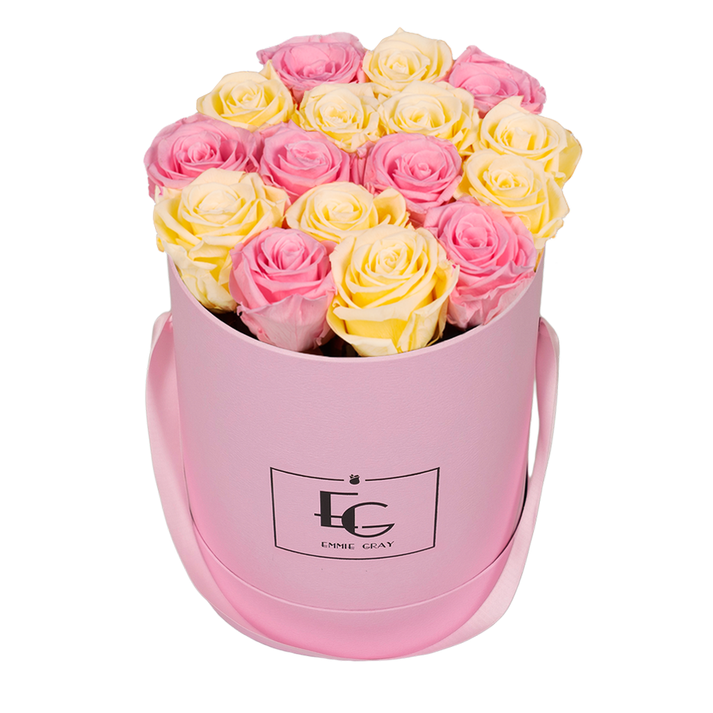 MIX INFINITY ROSEBOX | CHAMPAGNE & BRIDAL PINK | M