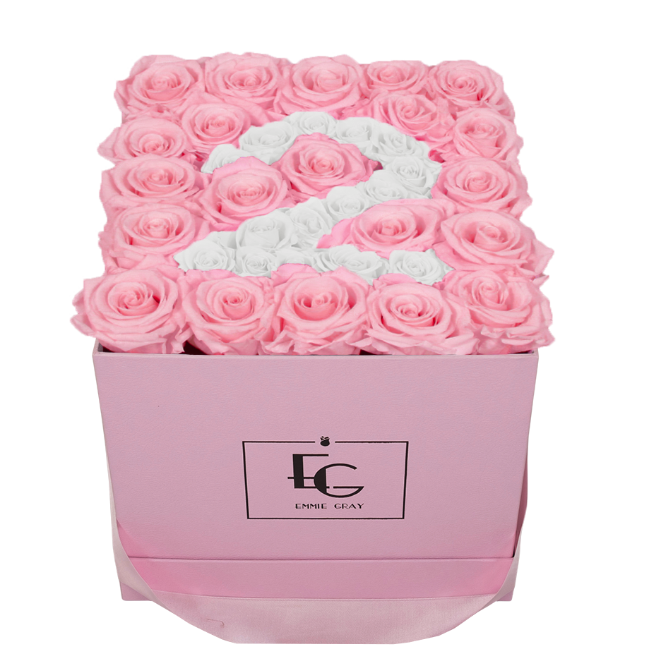 NUMBER INFINITY ROSEBOX | BRIDAL PINK & PURE WHITE | M