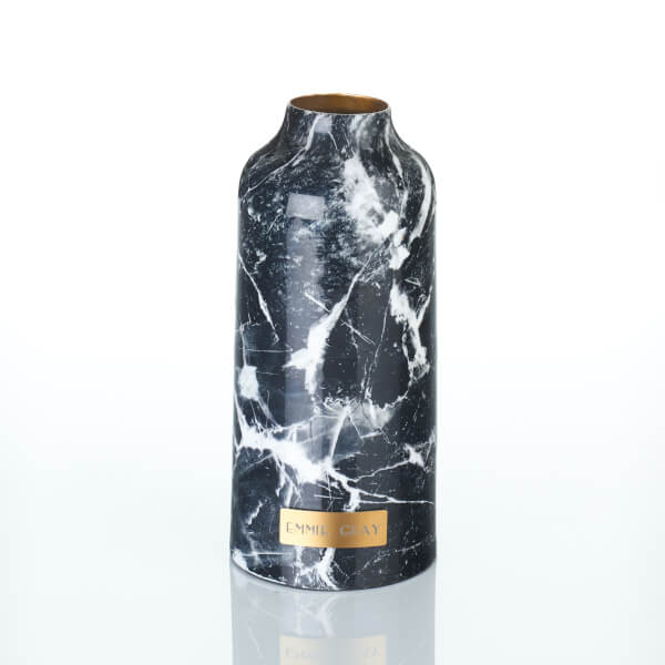 Premium Marble Metallic Vintage Vase | Black Marble Metallic | M
