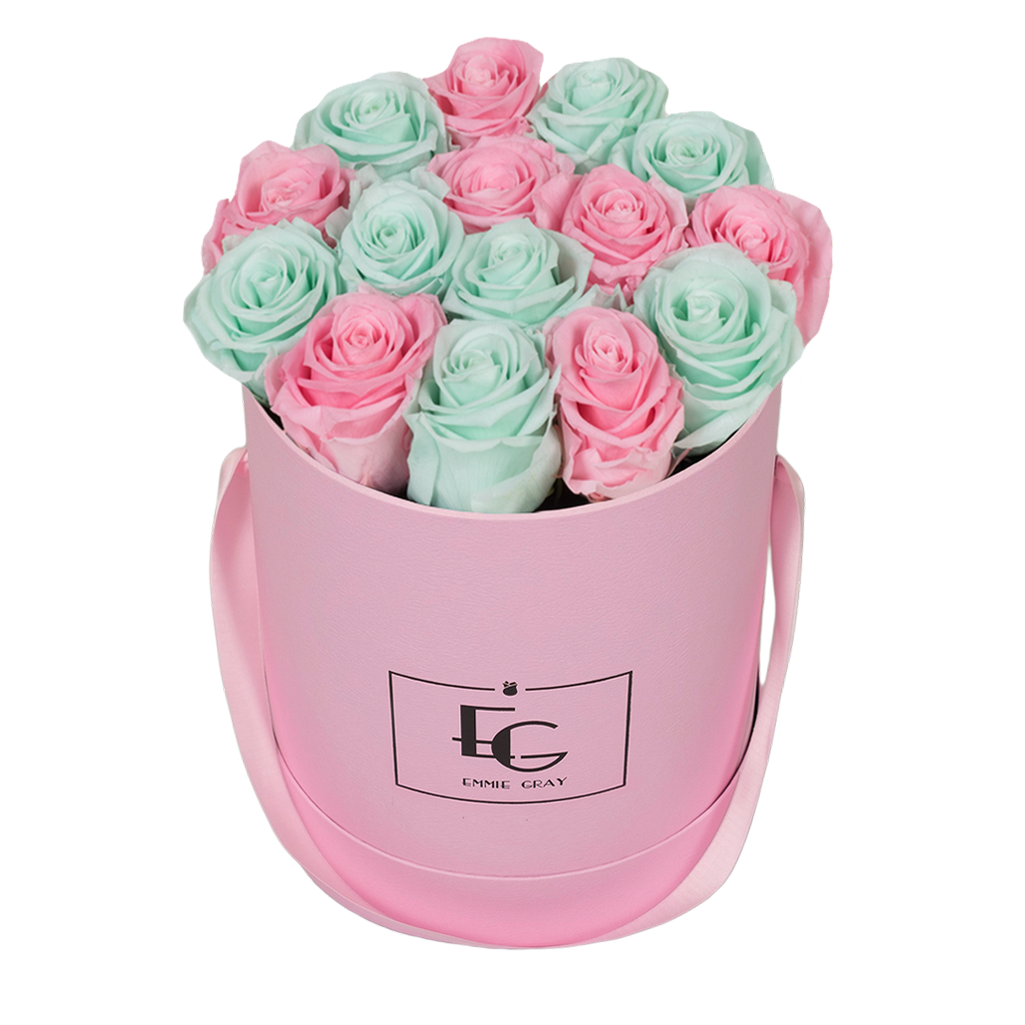 MIX INFINITY ROSEBOX | MINTY GREEN & BRIDAL PINK | M
