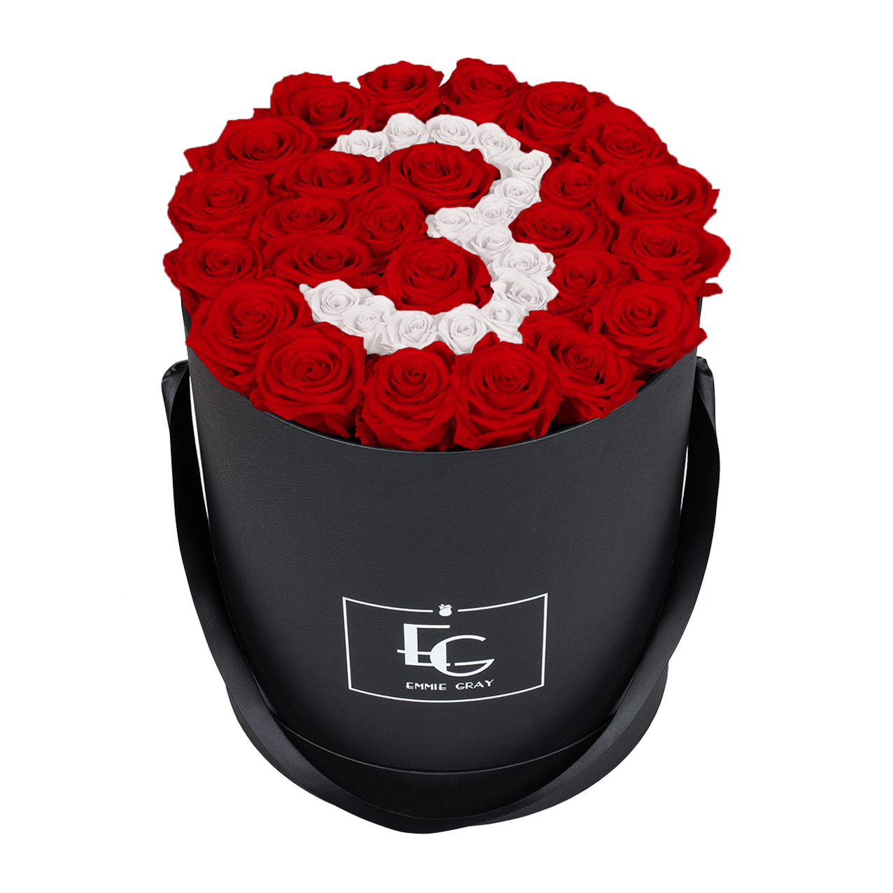 NUMBER INFINITY ROSEBOX | VIBRANT RED & PURE WHITE | L