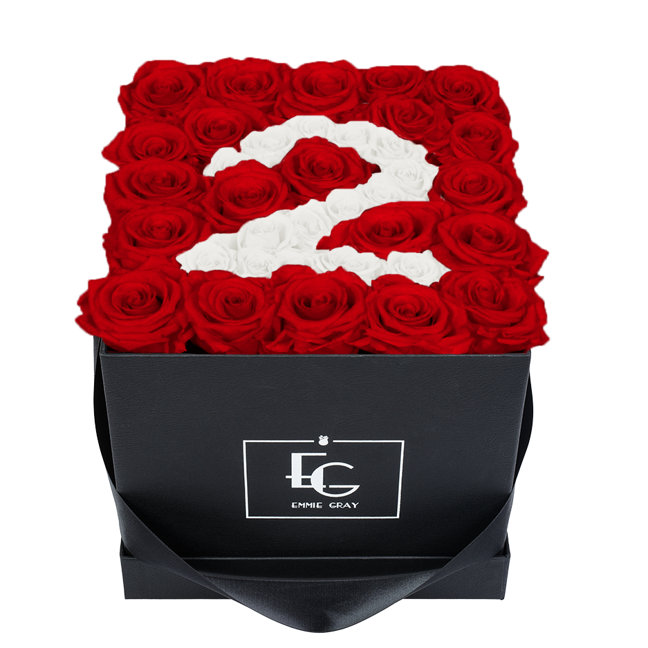 NUMBER INFINITY ROSEBOX | VIBRANT RED & PURE WHITE | M