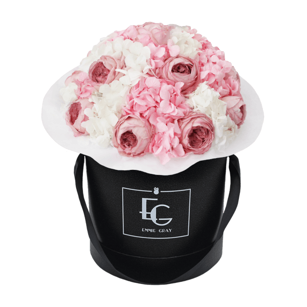 Splendid Peony Mix Infinity Rosebox | Bridal Pink & Pure White | M