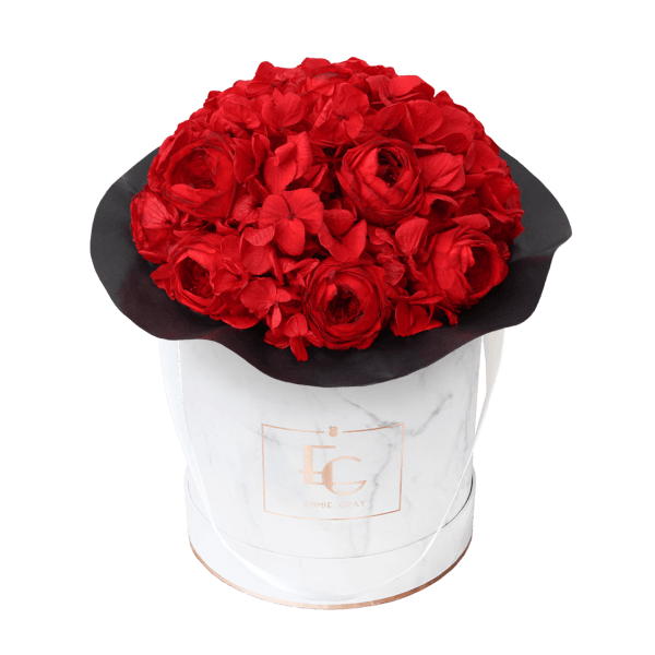 Splendid Peony Mix Infinity Rosebox | Vibrant Red | M