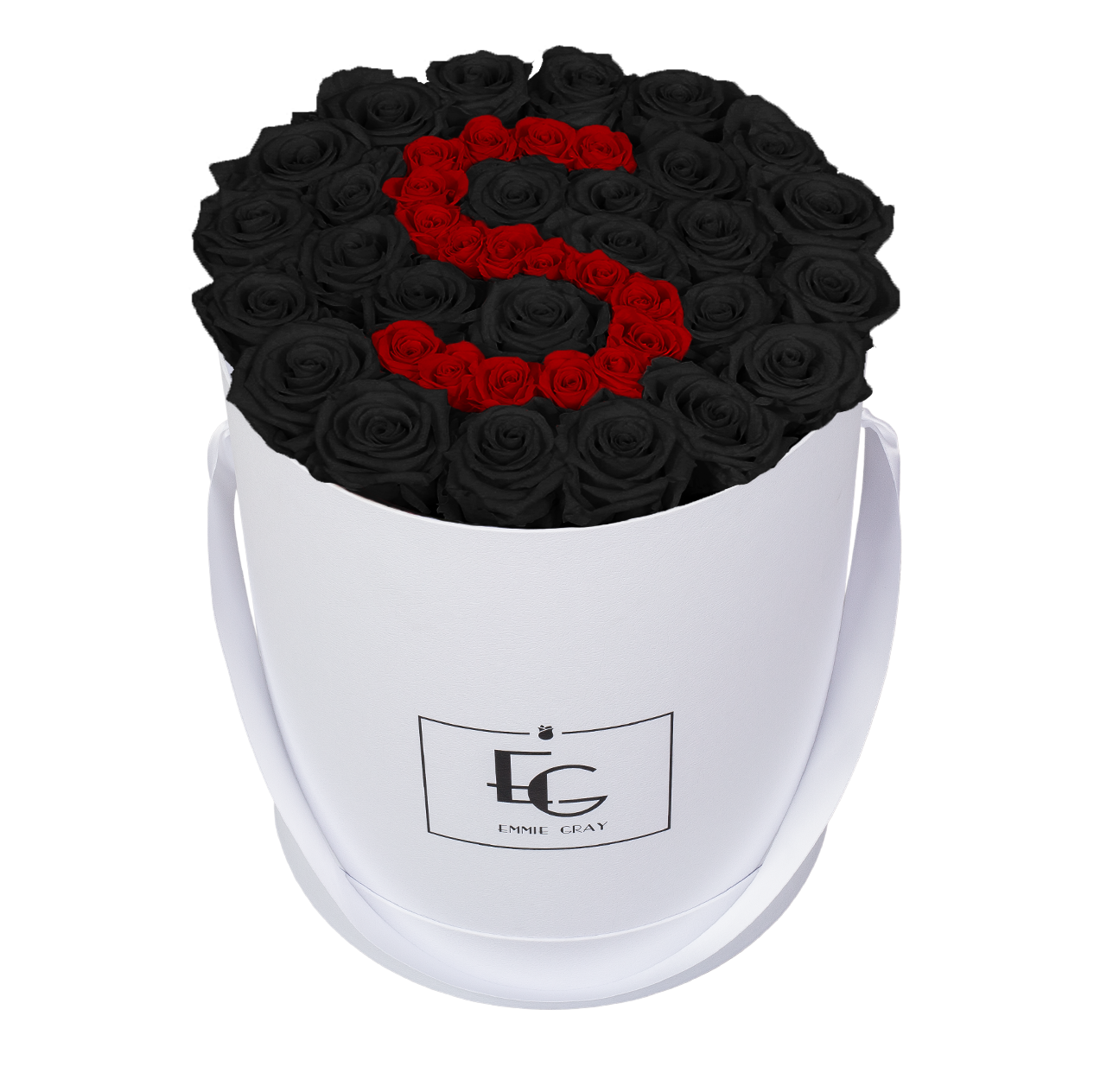 LETTER INFINITY ROSEBOX | BLACK BEAUTY & VIBRANT RED | L