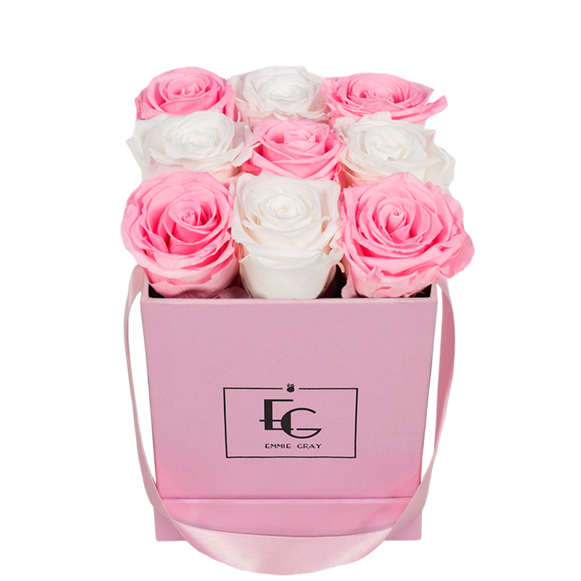 MIX INFINITY ROSEBOX | BRIDAL PINK & PURE WHITE | S