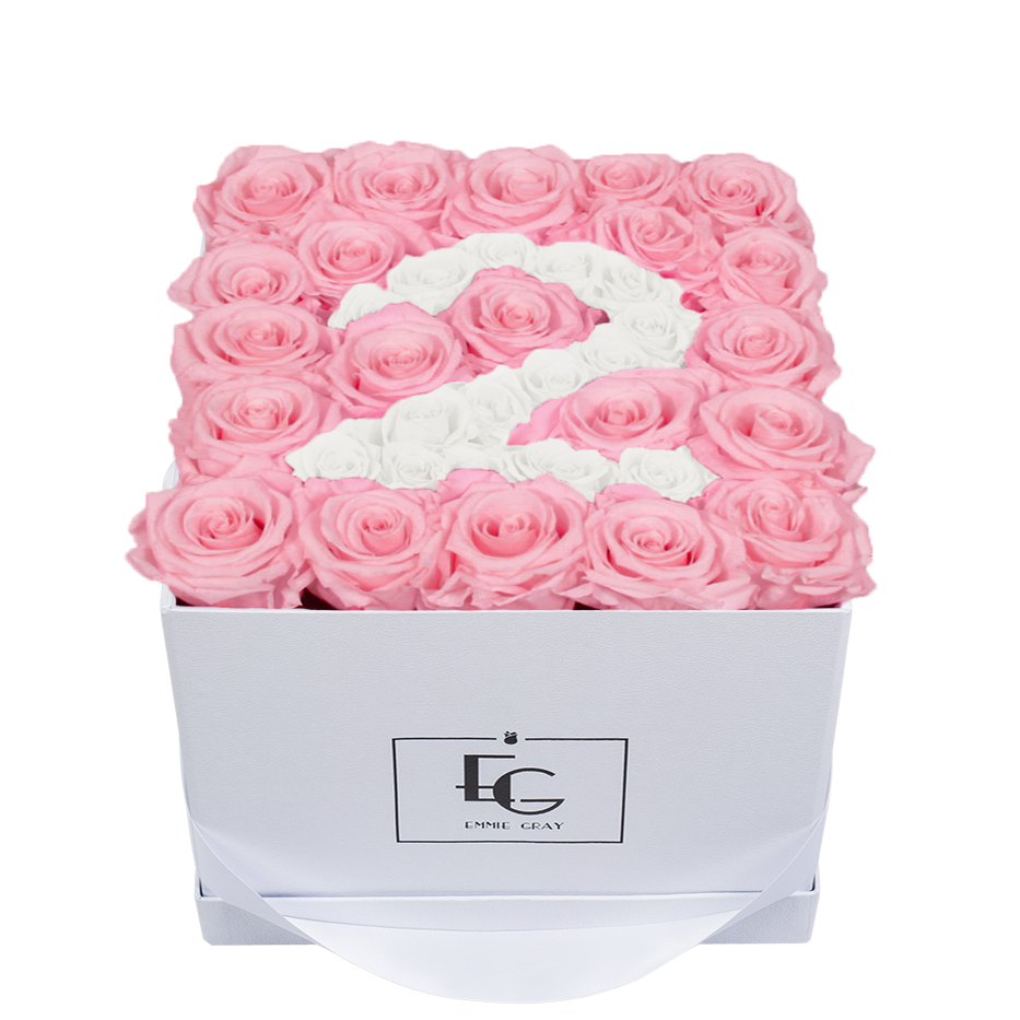 NUMBER INFINITY ROSEBOX | BRIDAL PINK & PURE WHITE | M