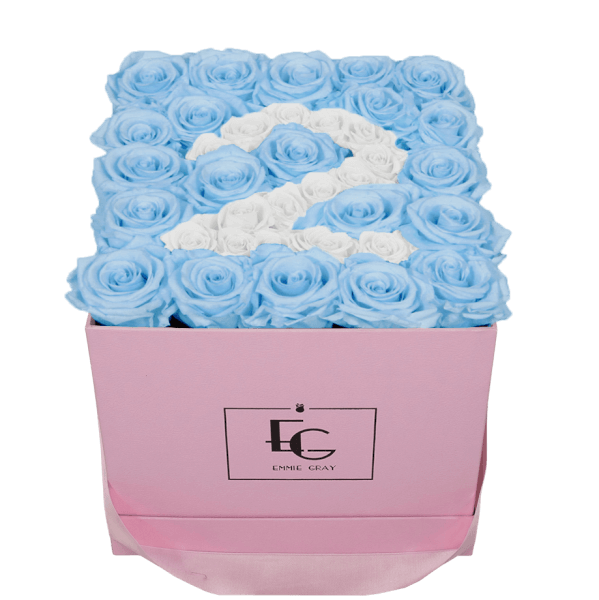 NUMBER INFINITY ROSEBOX | BABY BLUE & PURE WHITE | M