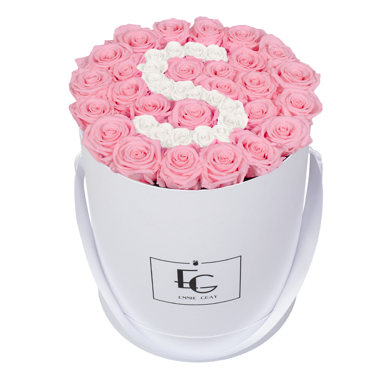 LETTER INFINITY ROSEBOX | BRIDAL PINK & PURE WHITE | L