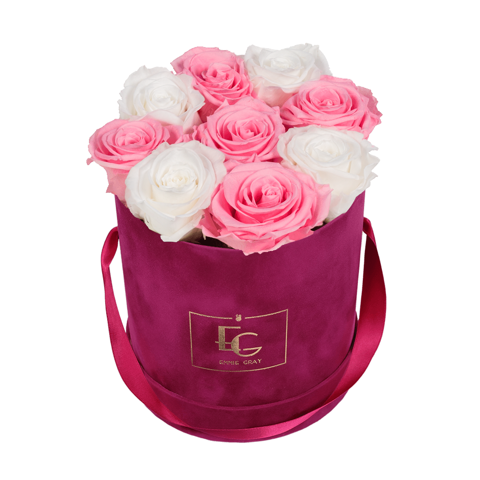 MIX INFINITY ROSEBOX | BRIDAL PINK & PURE WHITE | S