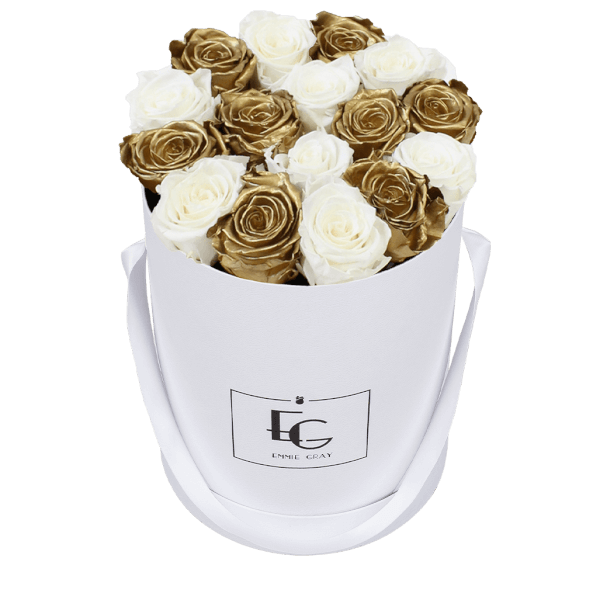 Mix Infinity Rosebox | Gold & Pure White | M