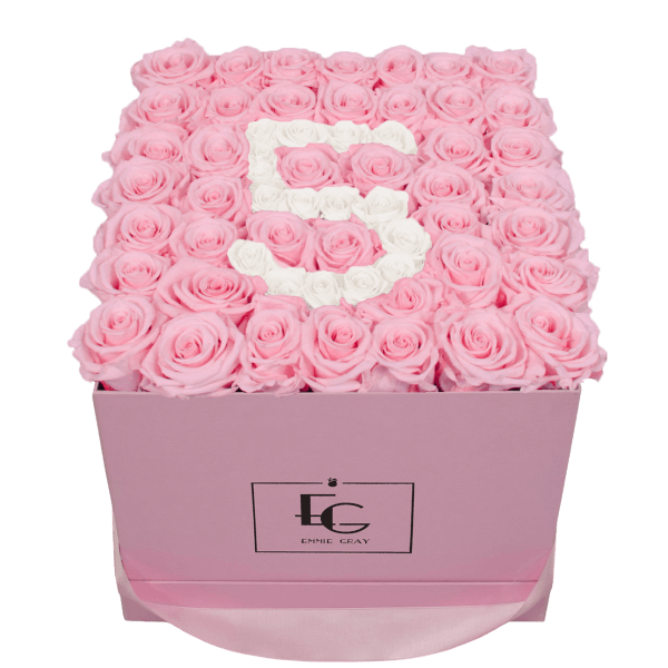 NUMBER INFINITY ROSEBOX | BRIDAL PINK & PURE WHITE | L