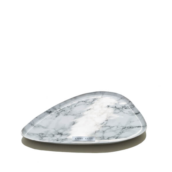 Premium Marble Metallic Tray | White Marble Metallic | S