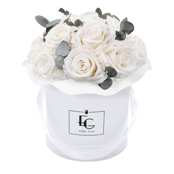 Splendid Eucalyptus Infinity Rosebox | Pure White | S