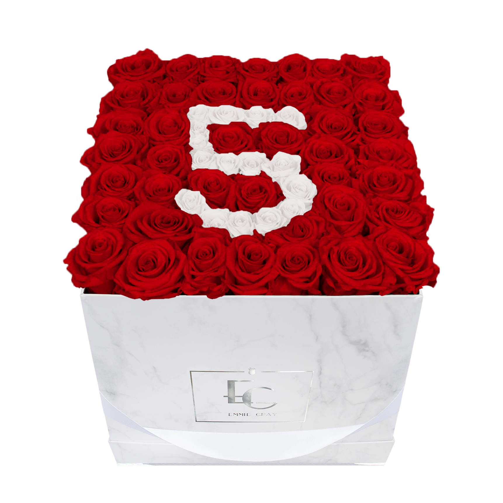 Number Infinity Rosebox | Vibrant Red & Pure White | L