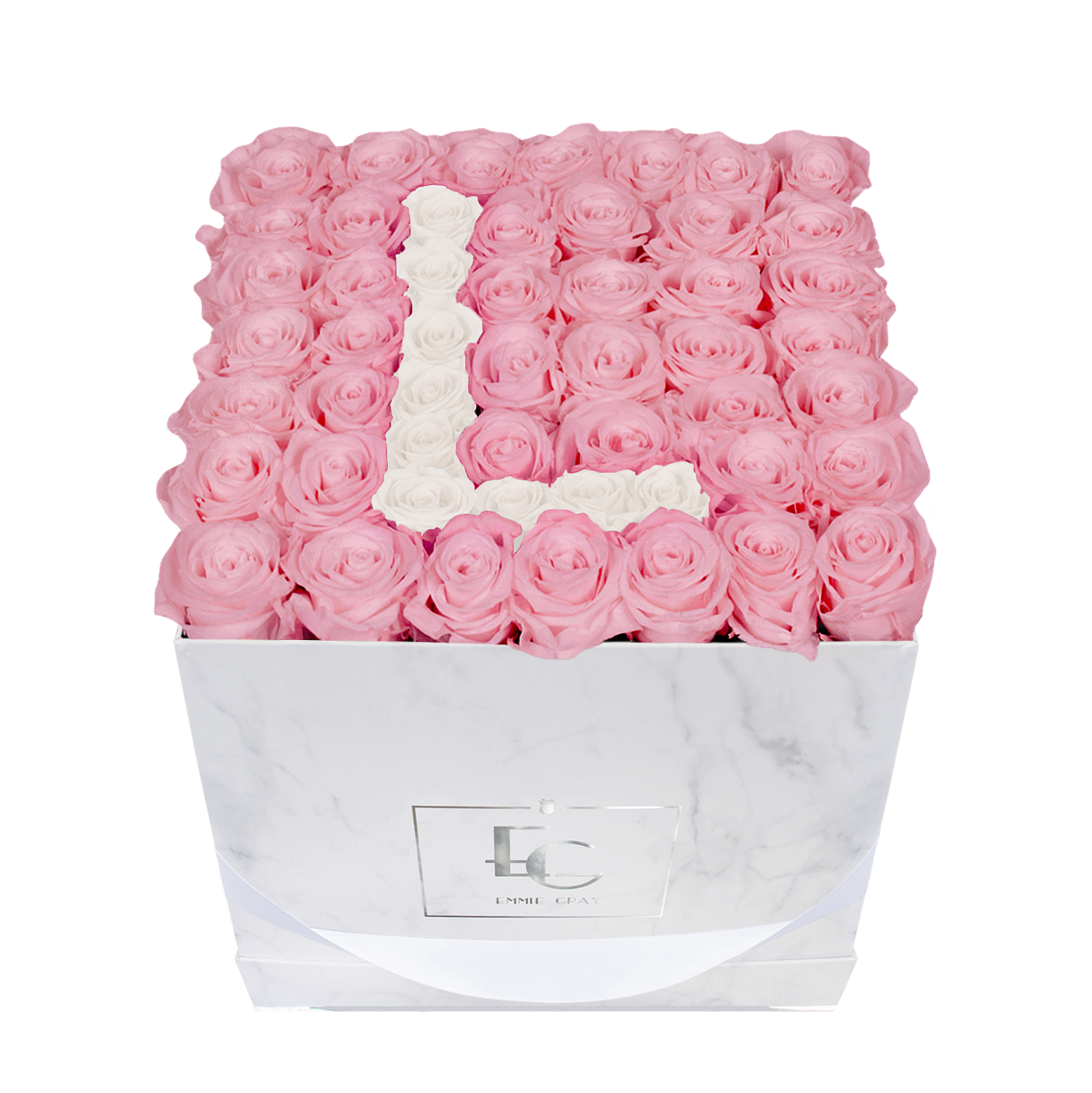 Letter Infinity Rosebox | Bridal Pink & Pure White | L