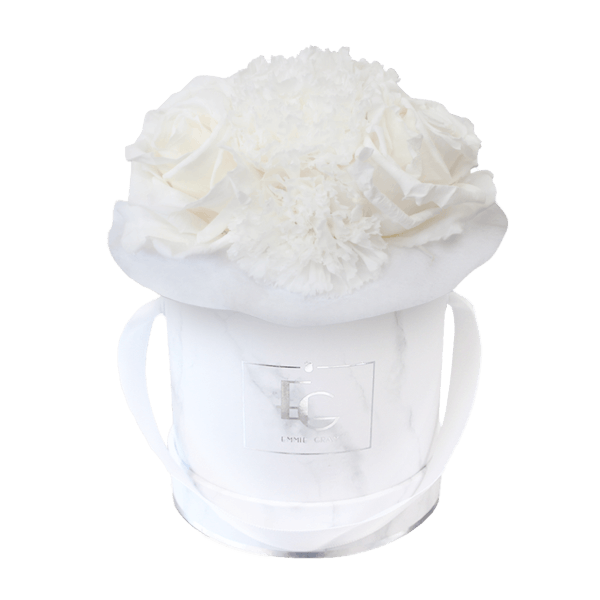 SPLENDID CARNATION INFINITY ROSEBOX | PURE WHITE | XS