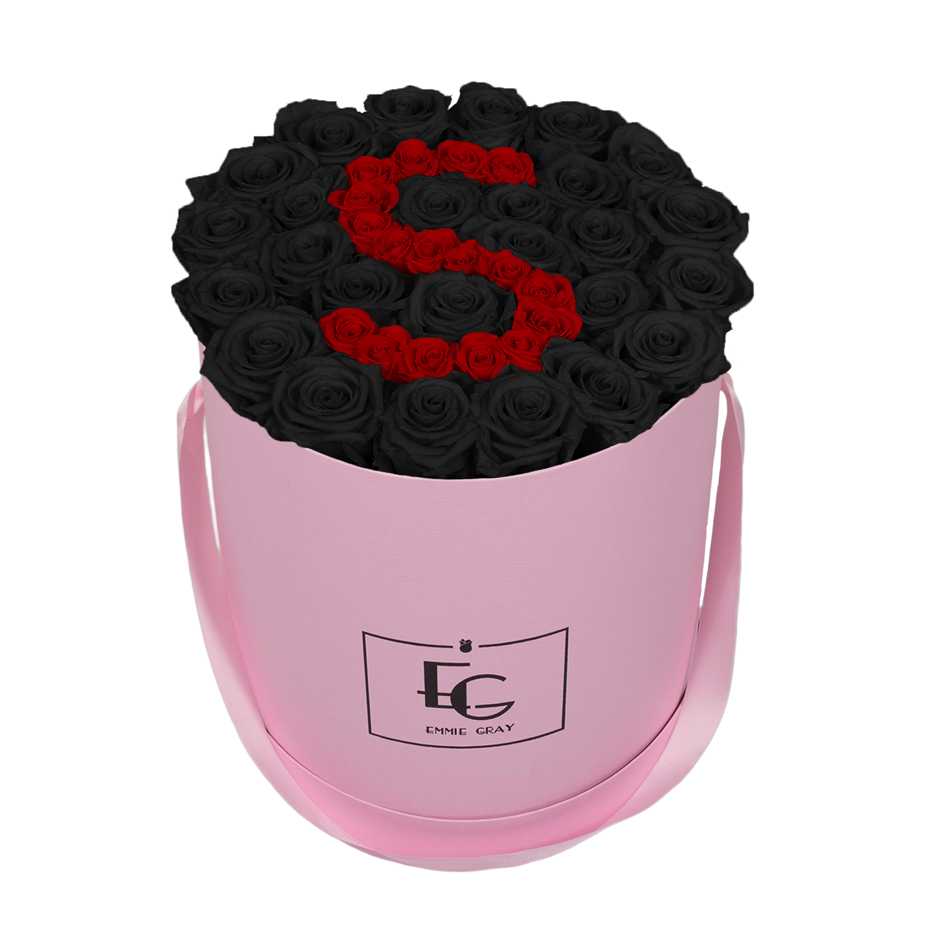 LETTER INFINITY ROSEBOX | BLACK BEAUTY & VIBRANT RED | L