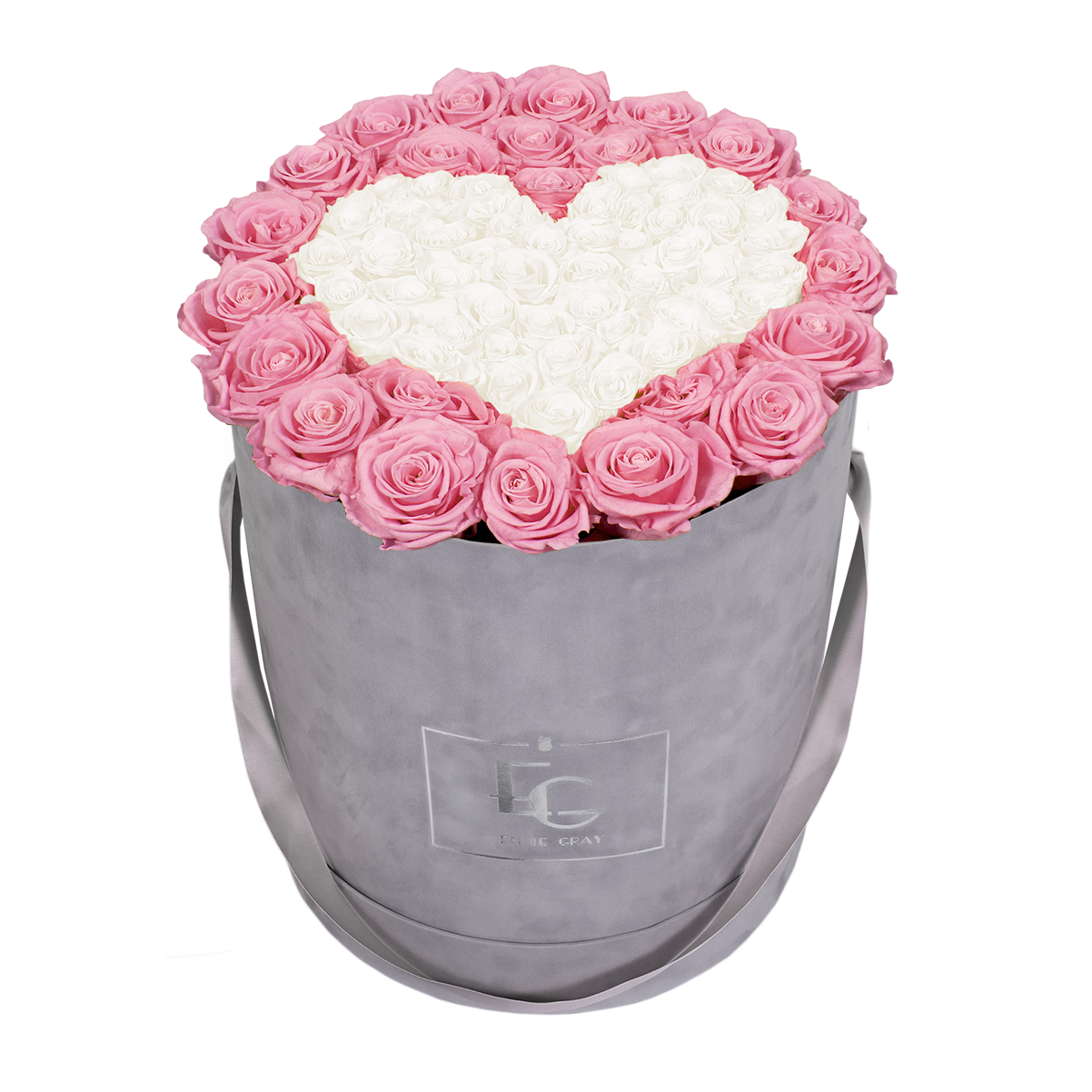 HEART SYMBOL INFINITY ROSEBOX | BRIDAL PINK & PURE WHITE | L
