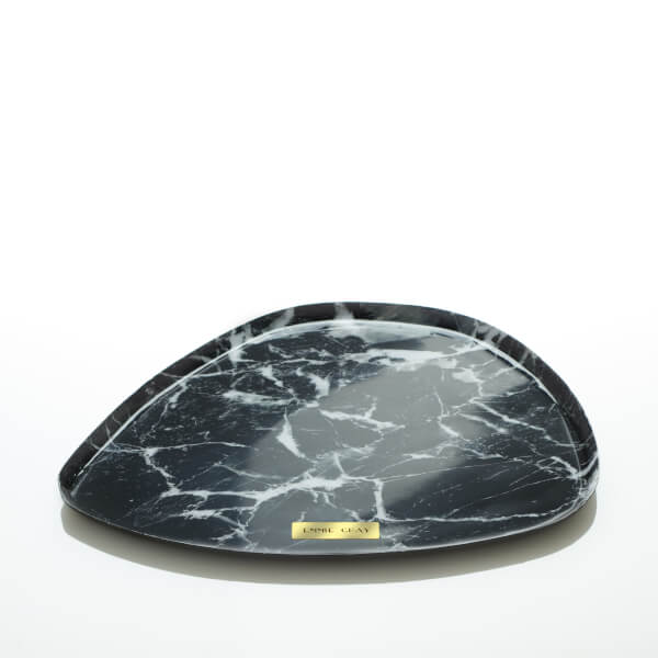 Premium Marble Metallic Tray | Black Marble Metallic | L