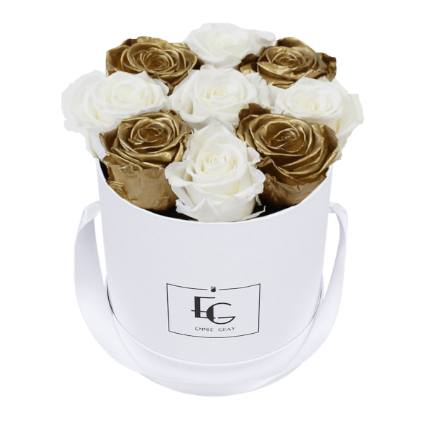 MIX INFINITY ROSEBOX | PURE WHITE & GOLD | S