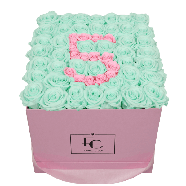 NUMBER INFINITY ROSEBOX | MINTY GREEN & BRIDAL PINK | L