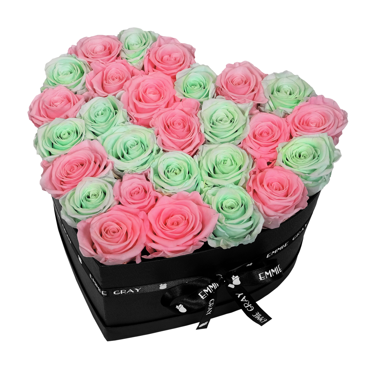 MIX INFINITY ROSEBOX | BRIDAL PINK & MINTY GREEN | L